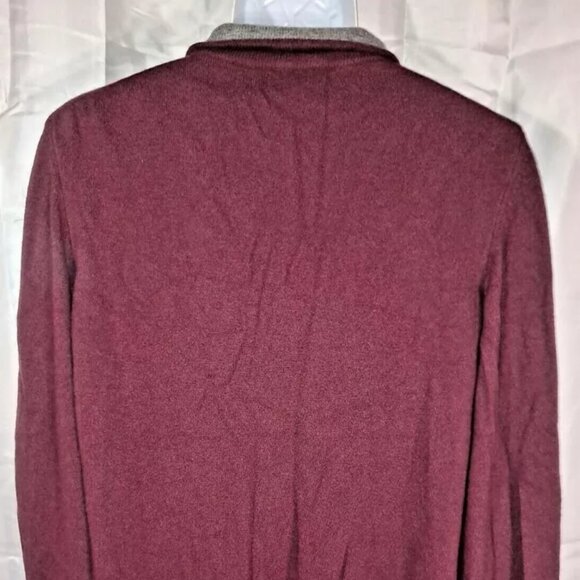 FILIPPO RIBERTI 1/4 Zip Sweater Men's XL Maroon/Red Italian Merino Wool/Cashmere - Picture 5 of 11